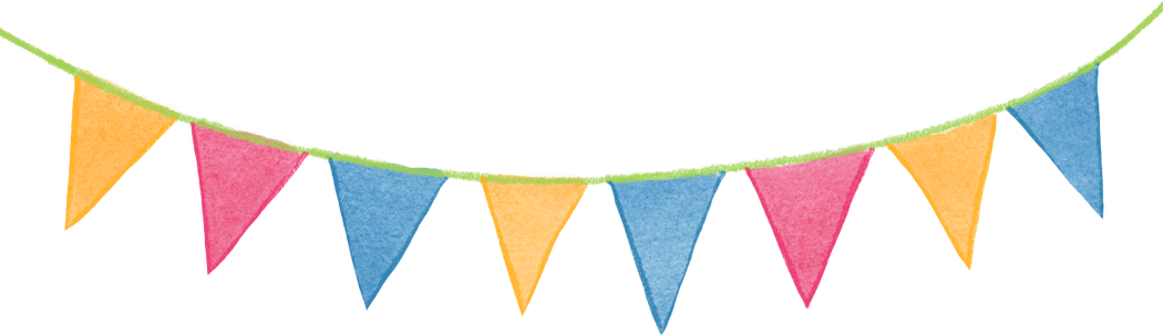 Stylized Watercolor Circus Bunting Flags